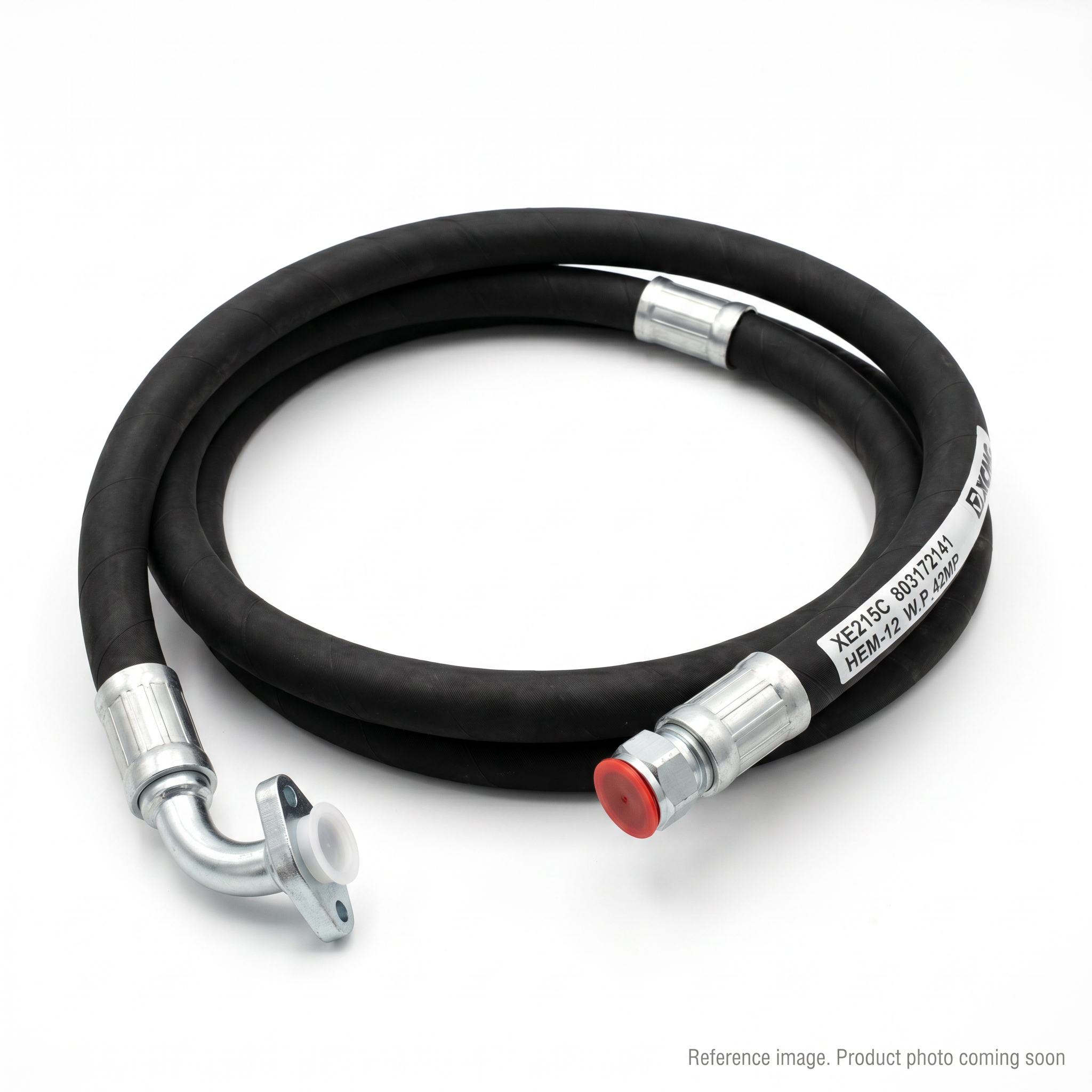 XCMG 253102350 Hose alternate angle product photo | stocked in BC, ships Canada-wide