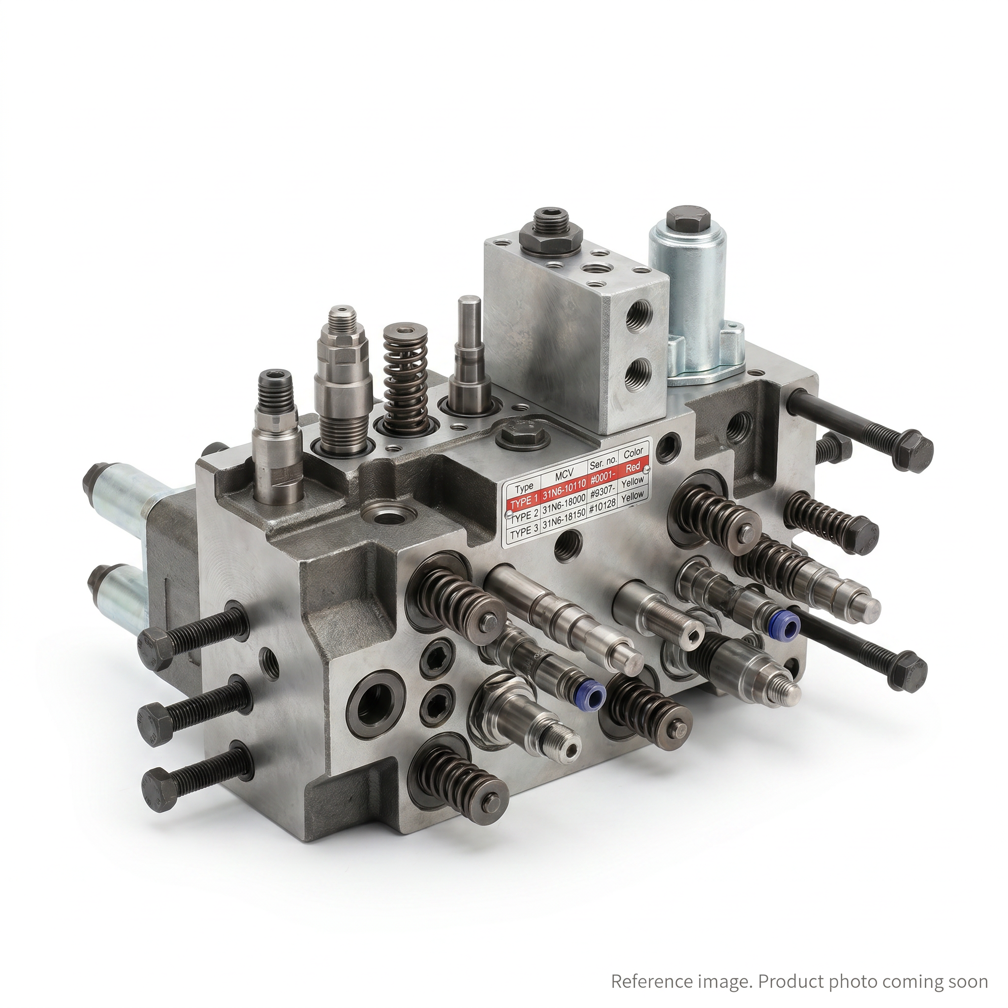 Hyundai 310102177 Hydraulic Component / Control Valve Part three-quarter angle product photo | stocked in BC, ships Canada-wide
