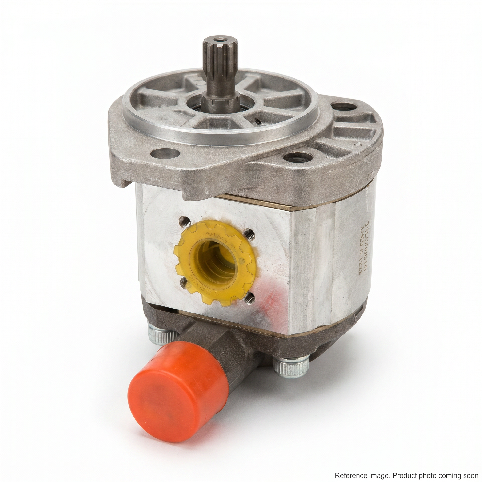 Hyundai 31LC00010 Main Hydraulic Pump three-quarter angle product photo | stocked in BC, ships Canada-wide