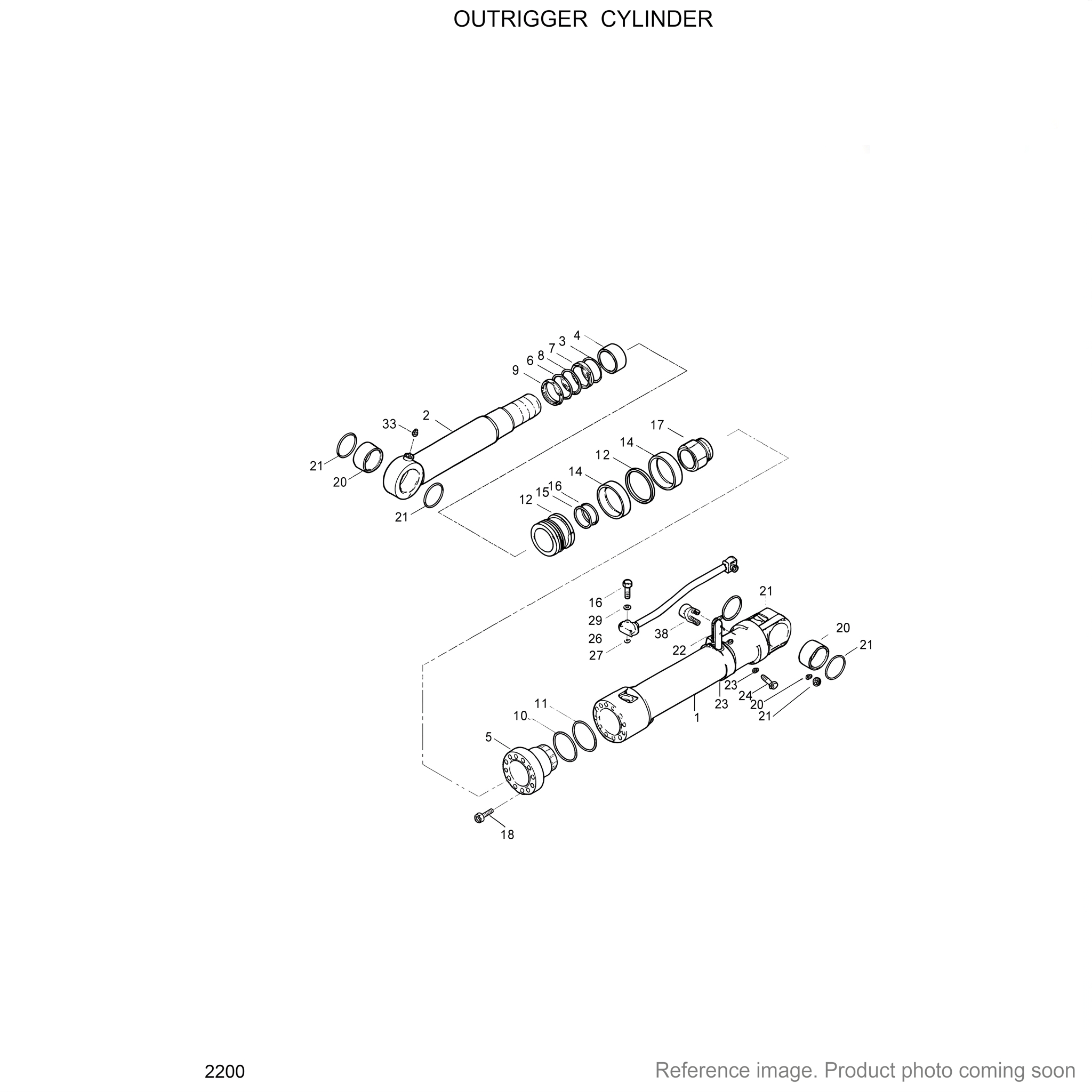 Hyundai 31Y103090 Outrigger Cylinder Seal Kit three-quarter angle product photo | stocked in BC, ships Canada-wide