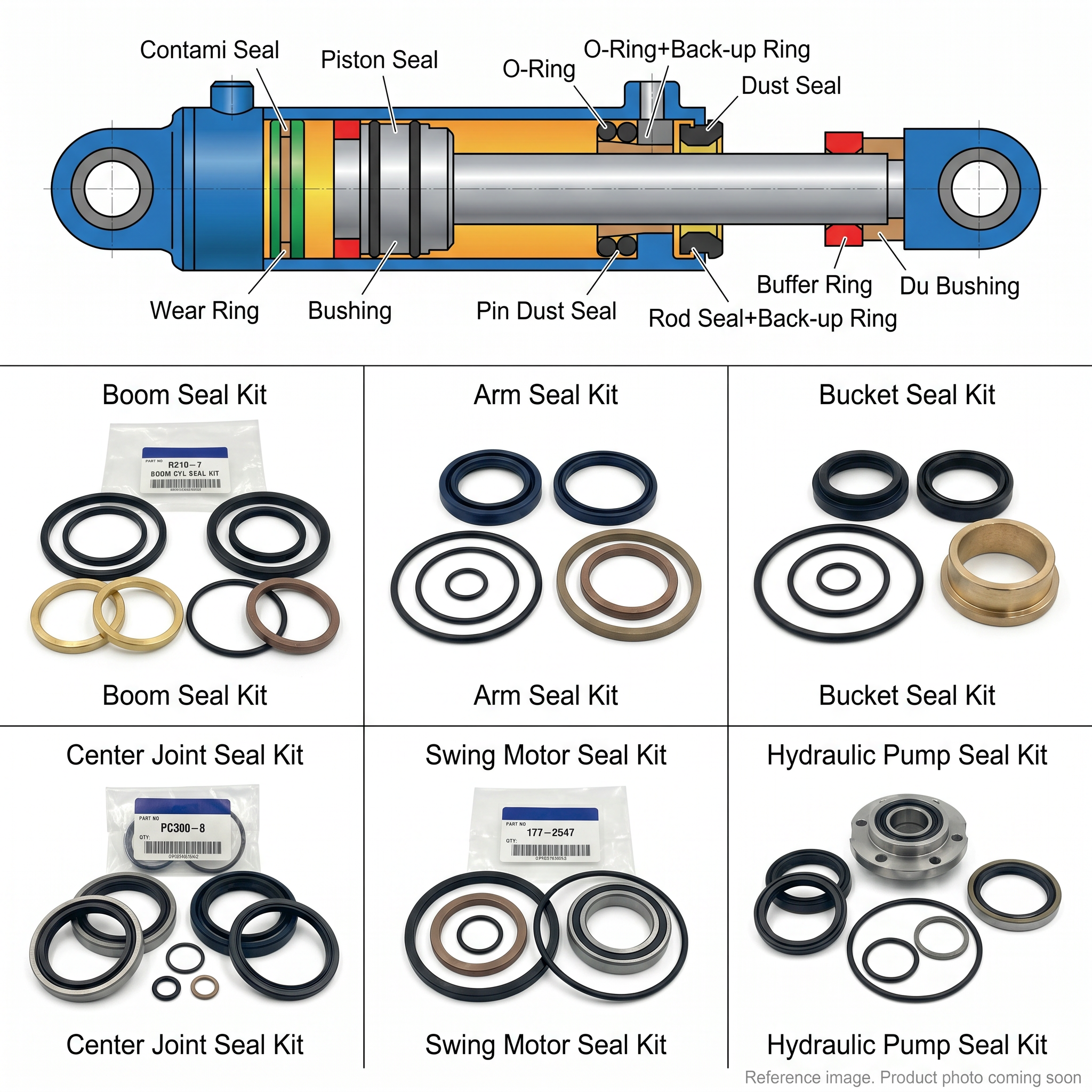 Hyundai 31Y115390 Hydraulic Seals alternate angle product photo | stocked in BC, ships Canada-wide