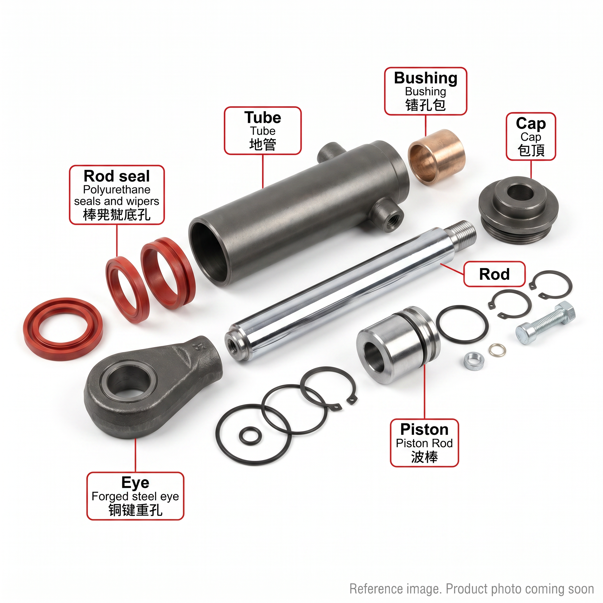 Hyundai 31Y132870 Hydraulic Cylinder Parts alternate angle product photo | stocked in BC, ships Canada-wide