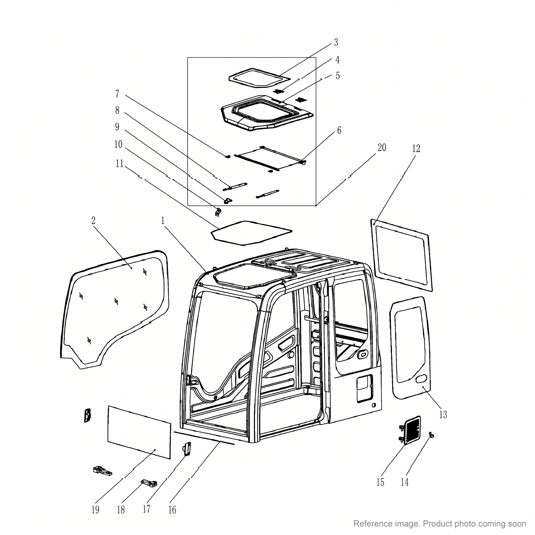 XCMG 380501088 Cab Suspension Parts three-quarter angle product photo | stocked in BC, ships Canada-wide