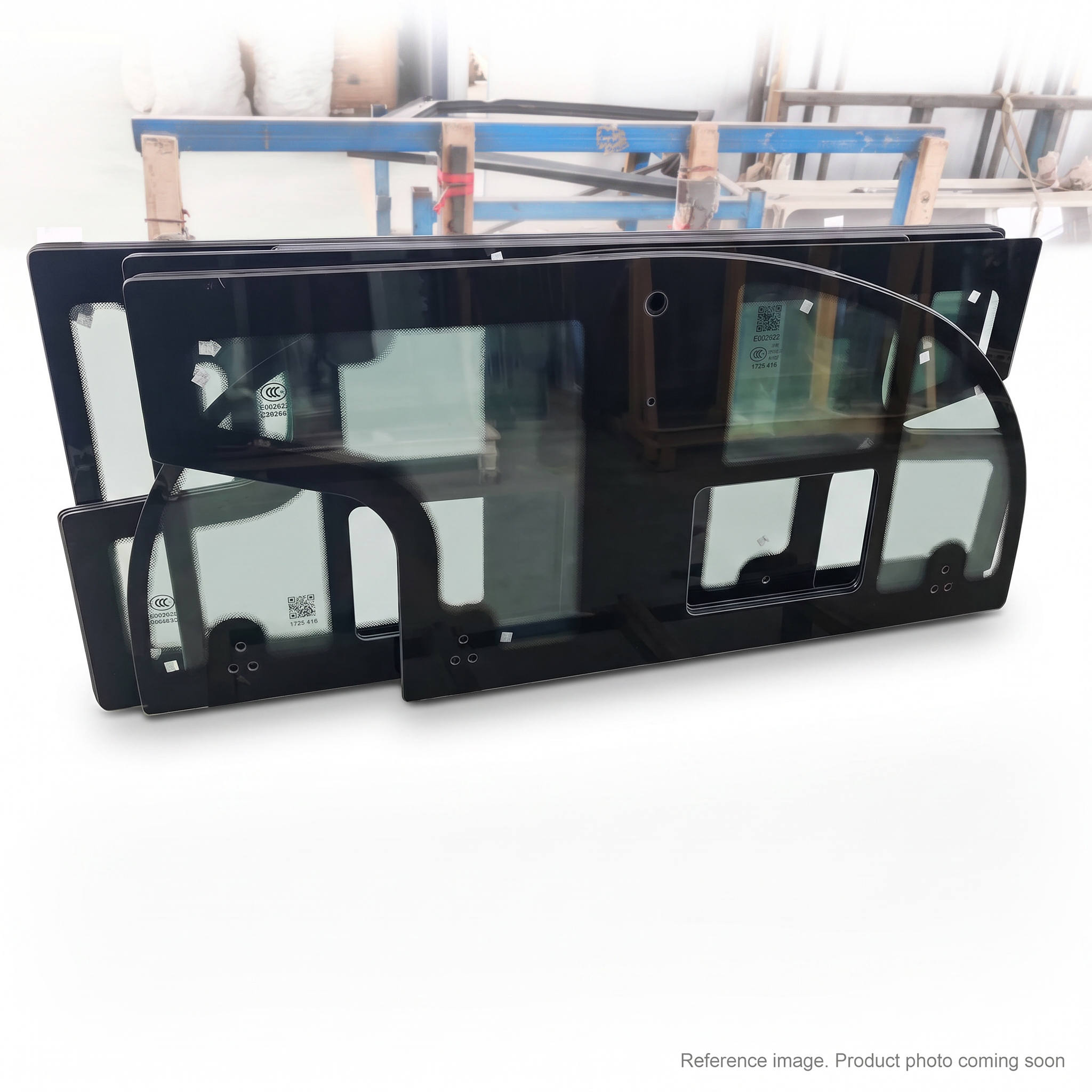 XCMG 381303944 Cab Glass alternate angle product photo | stocked in BC, ships Canada-wide