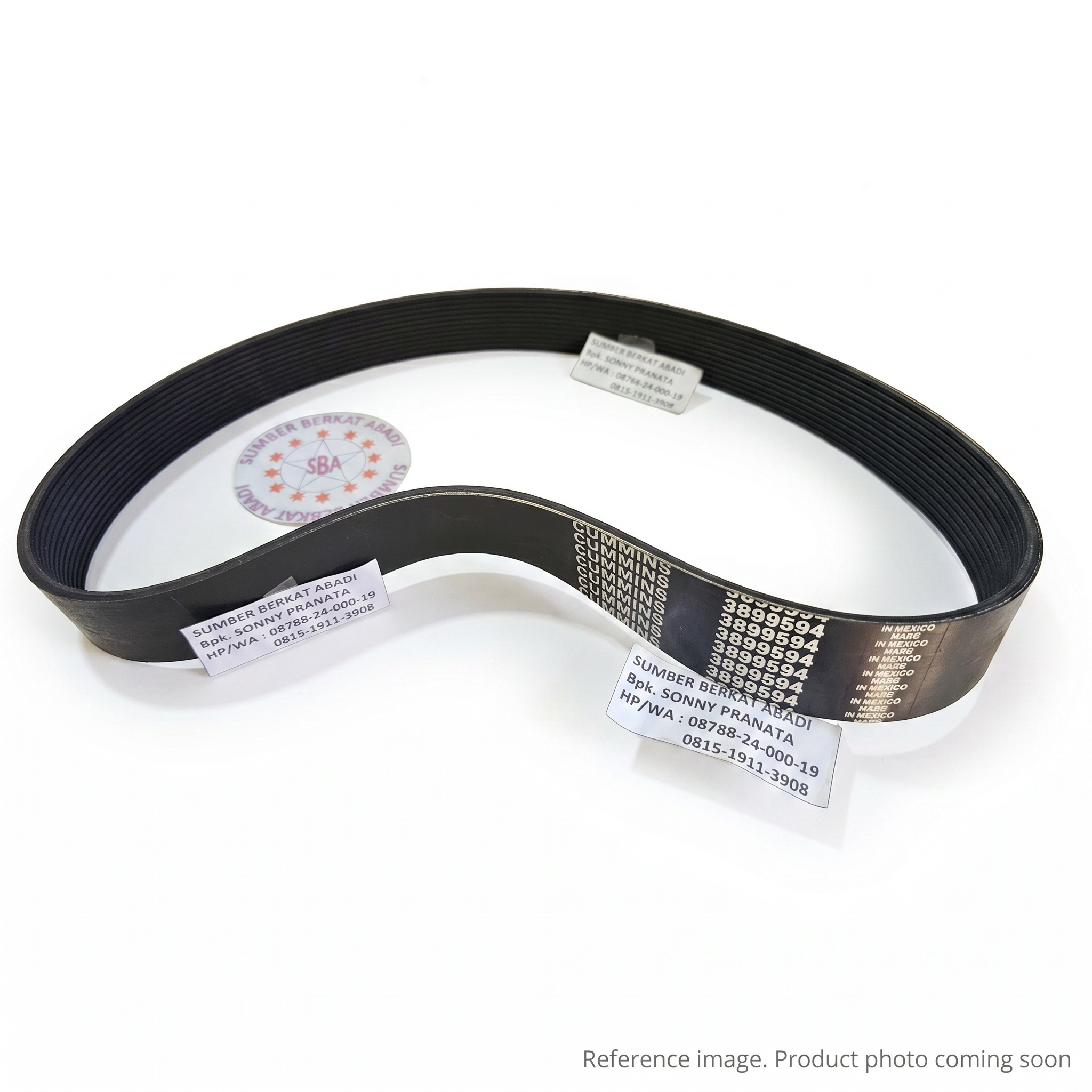 Cummins 3899594 V Ribbed Fan Drive Belt alternate angle product photo | stocked in BC, ships Canada-wide