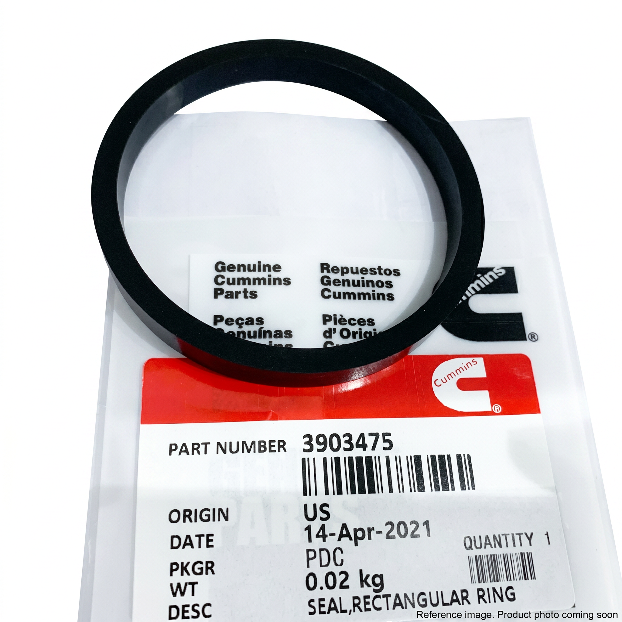 Cummins 3903475 Gasket alternate angle product photo | stocked in BC, ships Canada-wide