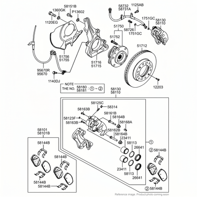 Hyundai 414100471 Guide Wheel Assembly front product photo | stocked in BC, ships Canada-wide