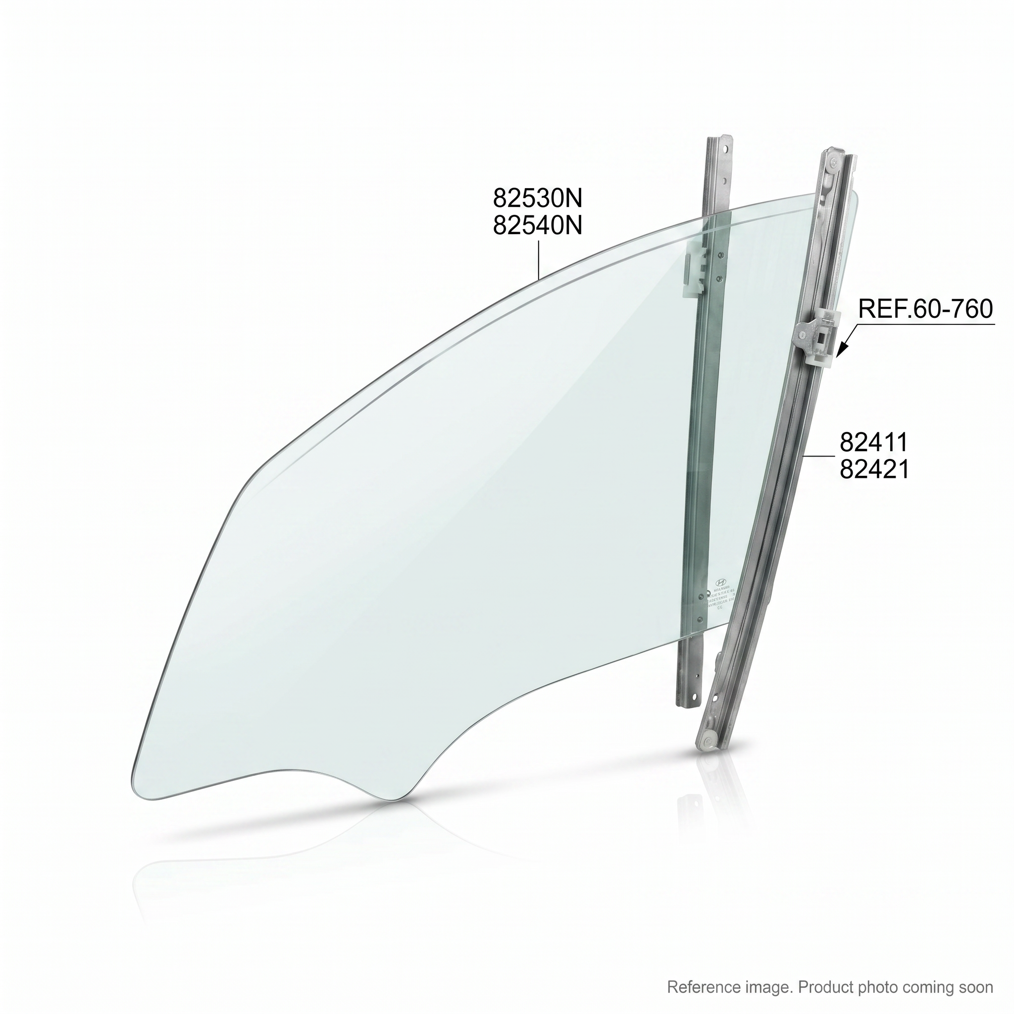 Hyundai 71EH12530 Window Glass LH front product photo | stocked in BC, ships Canada-wide