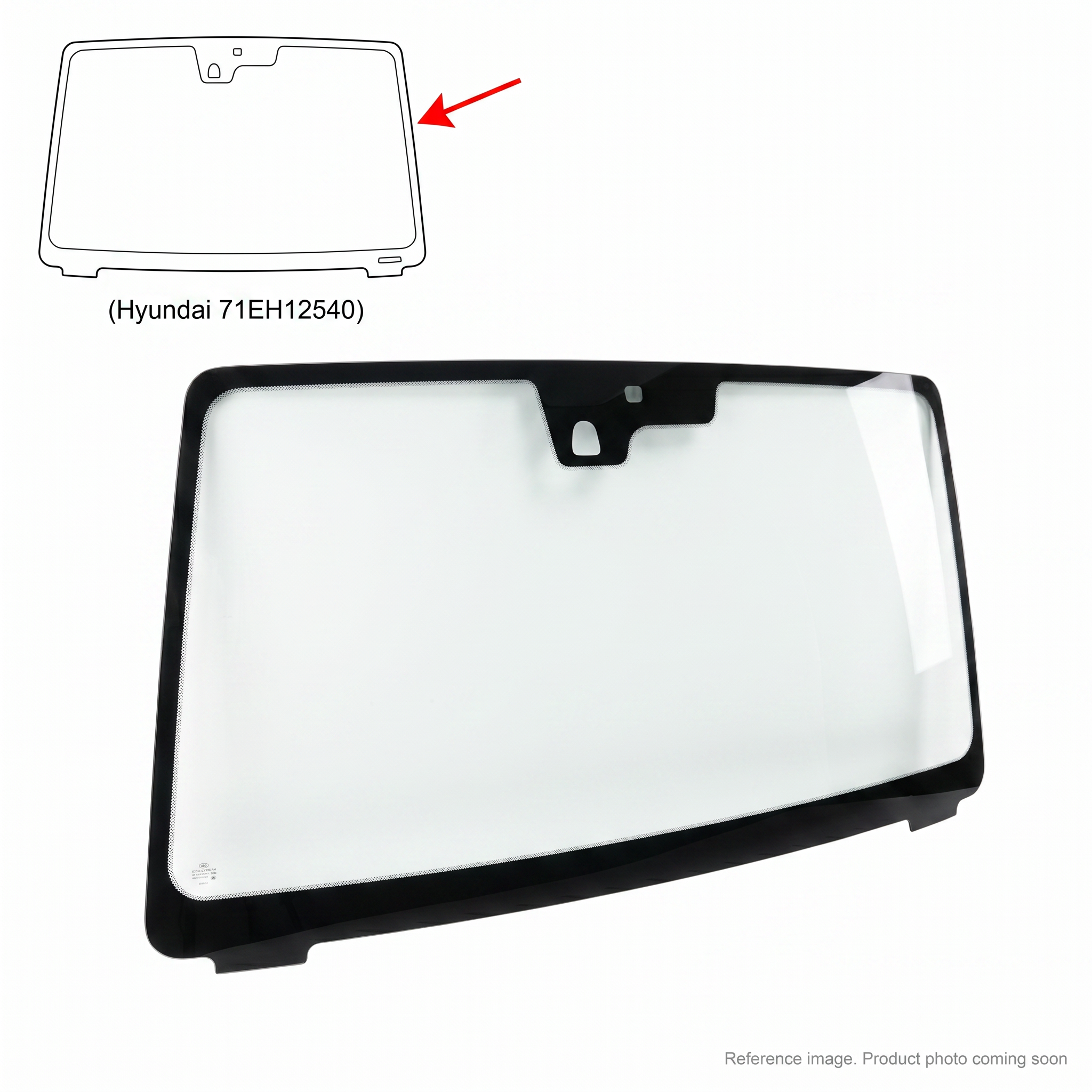 Hyundai 71EH12540 Cab Glass front product photo | stocked in BC, ships Canada-wide