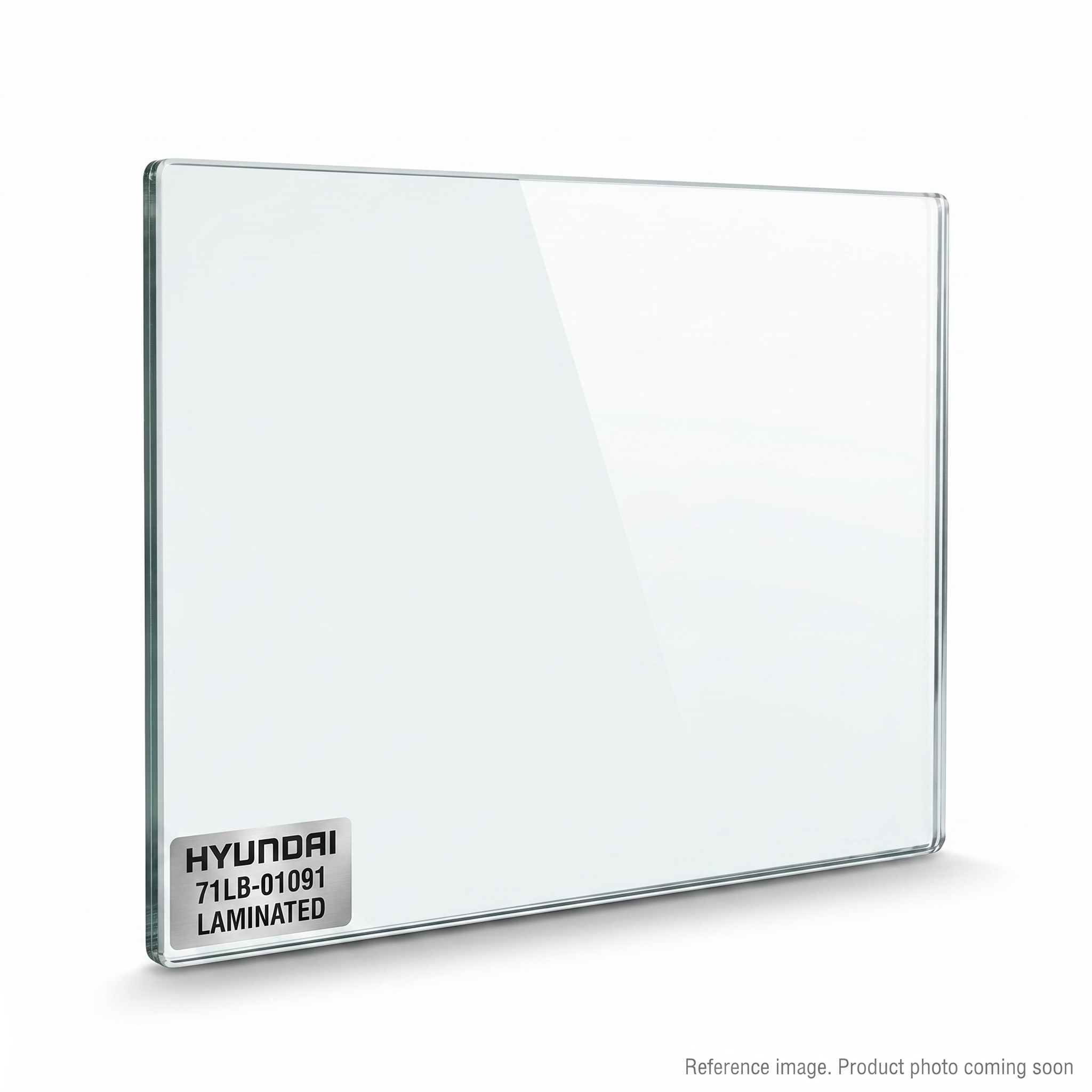Hyundai 71LB01091 Laminated Front Right Cab Glass three-quarter angle product photo | stocked in BC, ships Canada-wide