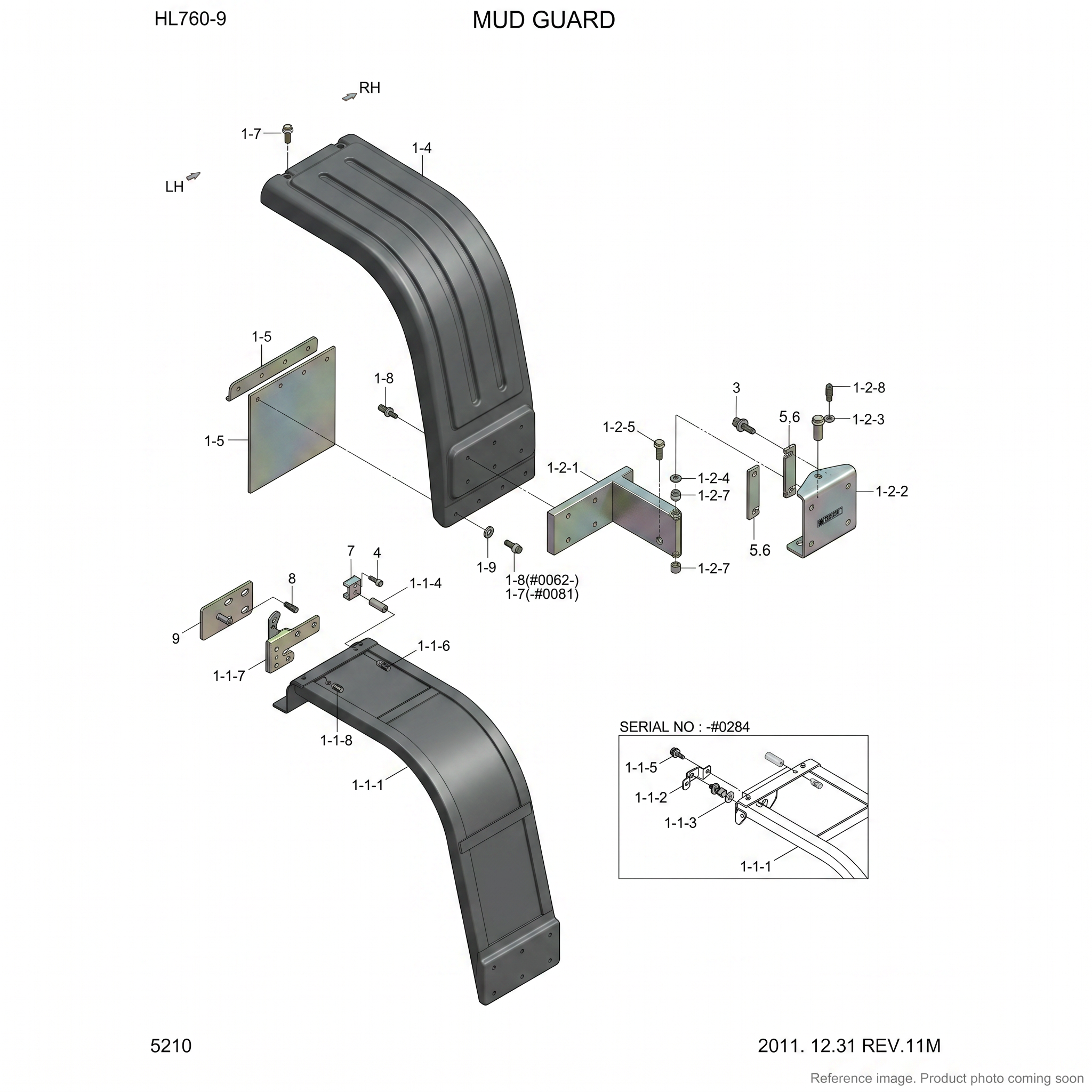 Hyundai HCE 71LB82070 Shims three-quarter angle product photo | stocked in BC, ships Canada-wide