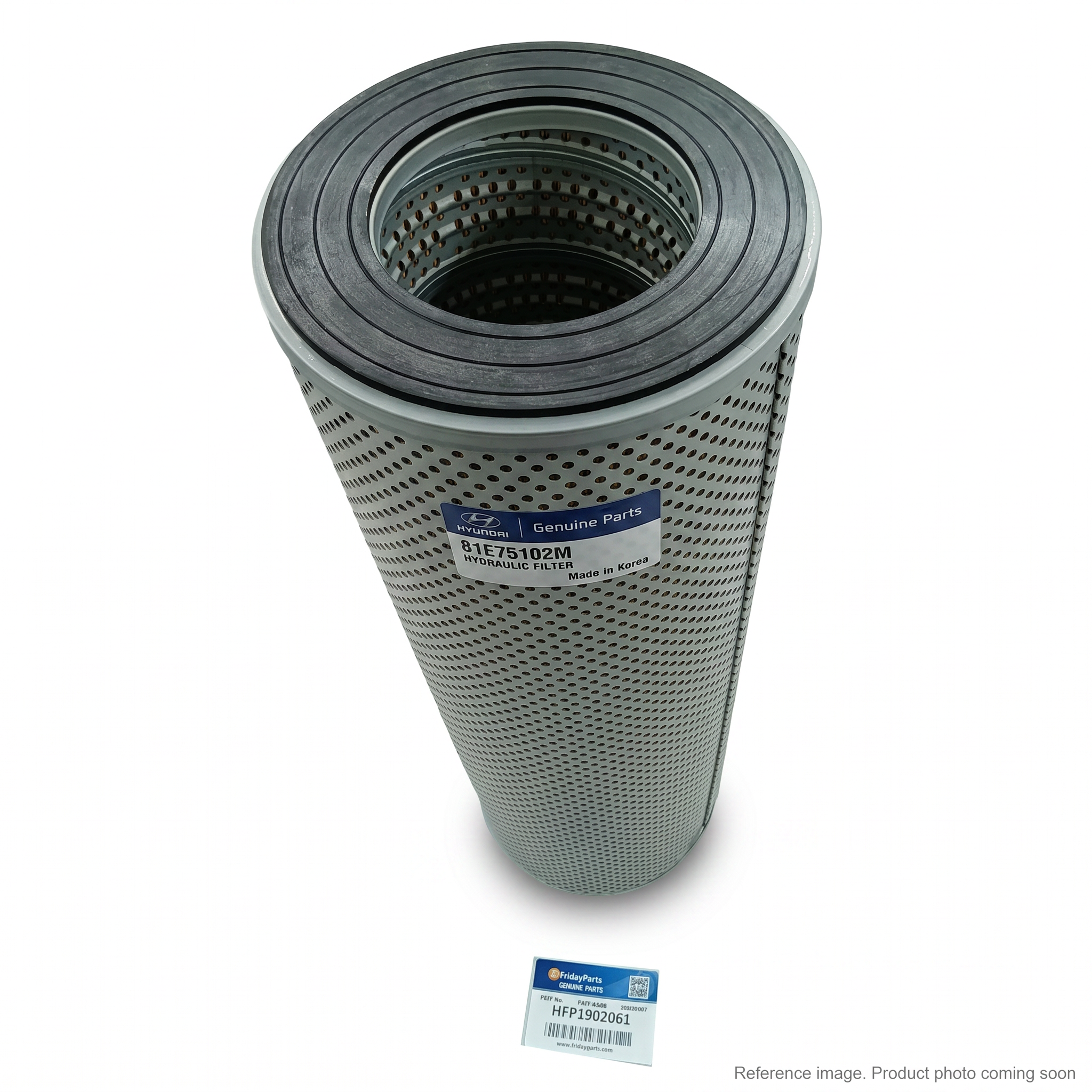 Hyundai 81E75102M Hydraulic Filter three-quarter angle product photo | stocked in BC, ships Canada-wide