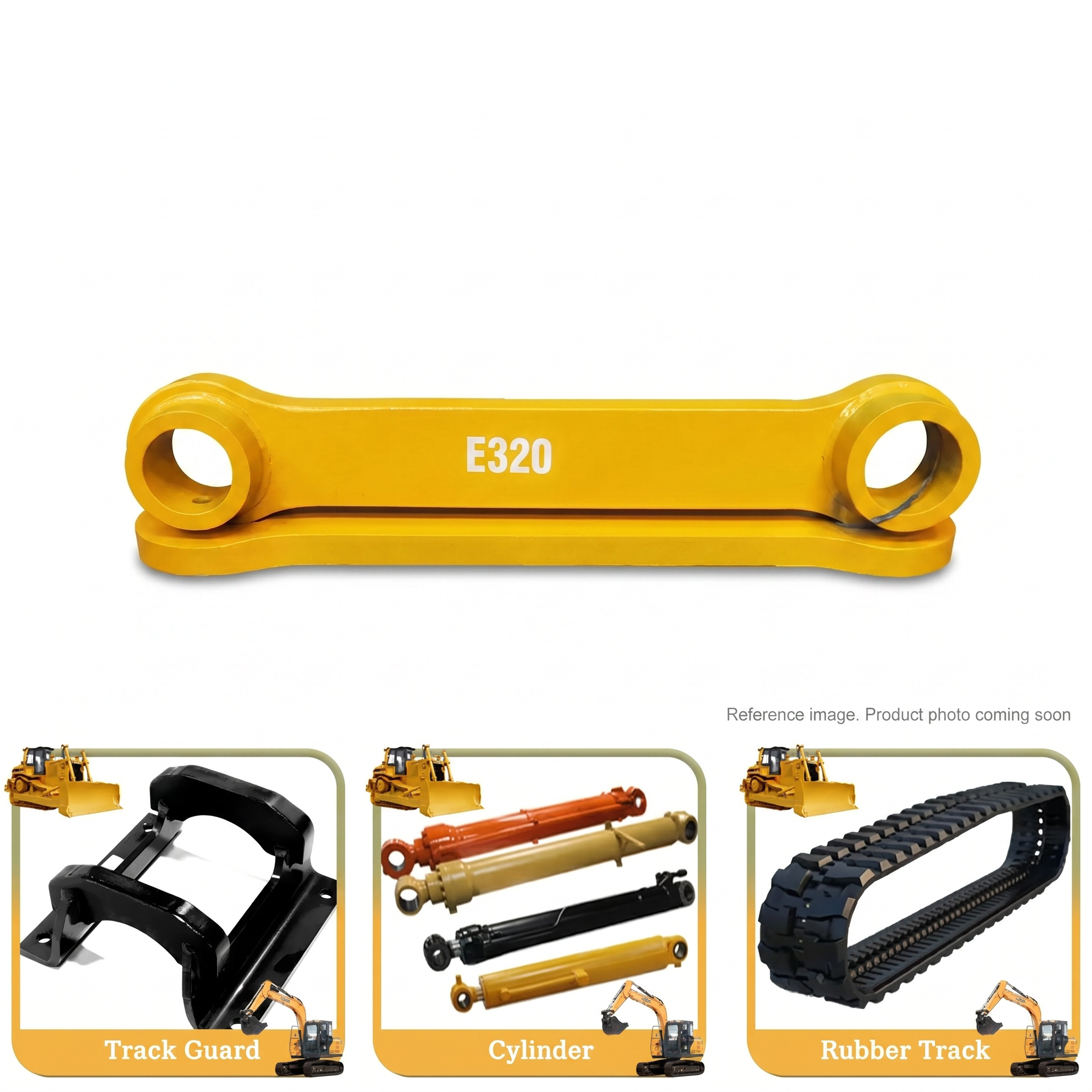 Hyundai 81EH20130 Track Chain Master Link RH alternate angle product photo | stocked in BC, ships Canada-wide