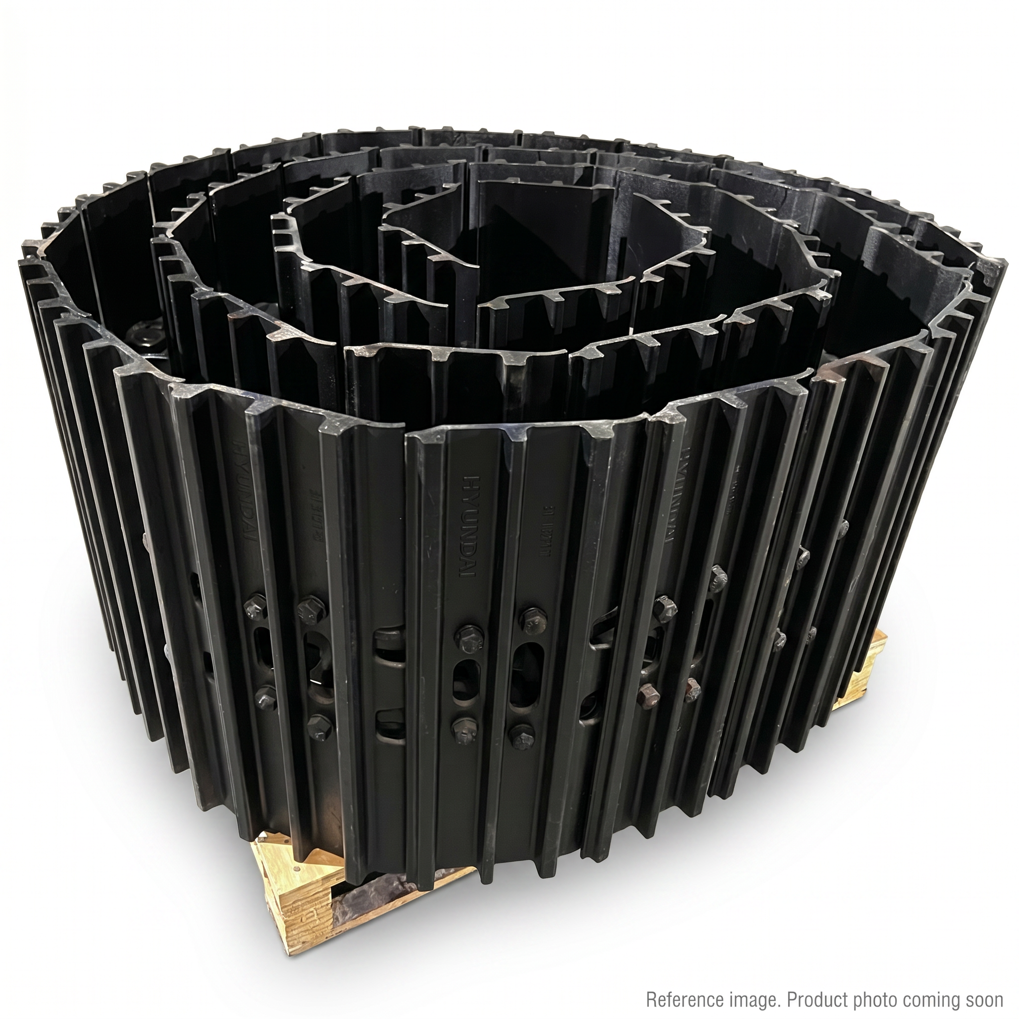 Hyundai 81EH20140 Track Master Link LH three-quarter angle product photo | stocked in BC, ships Canada-wide