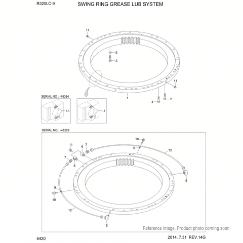 Genuine Hyundai Swing Bearing Seal 82EN10042 for R250LC-9 excavator – OEM HCE part, BC-stocked