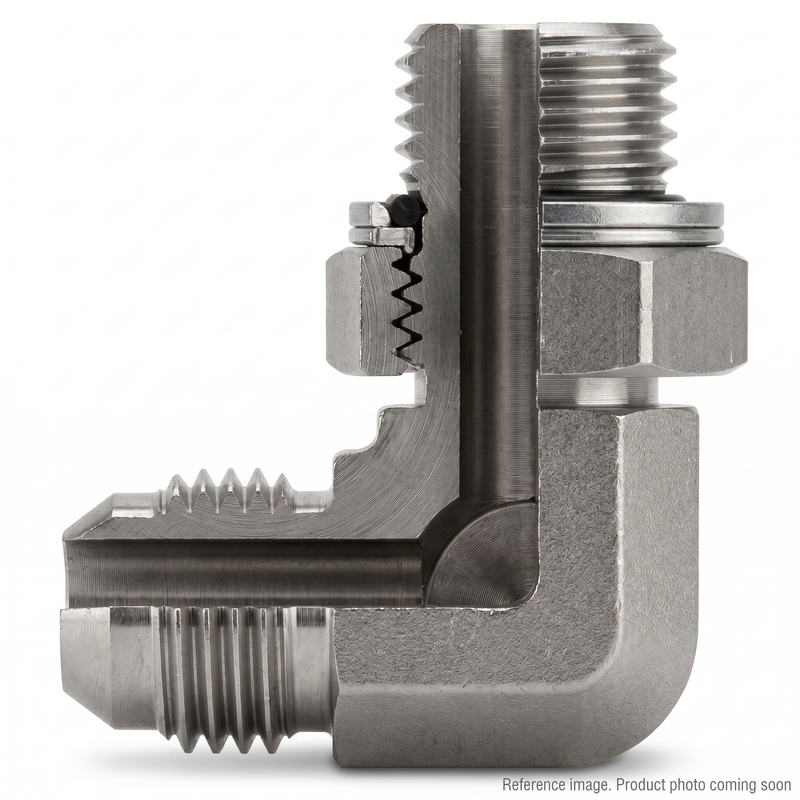 Adaptall 9069-06-14 90-degree elbow hydraulic adapter 3/8 male JIC M14 male metric