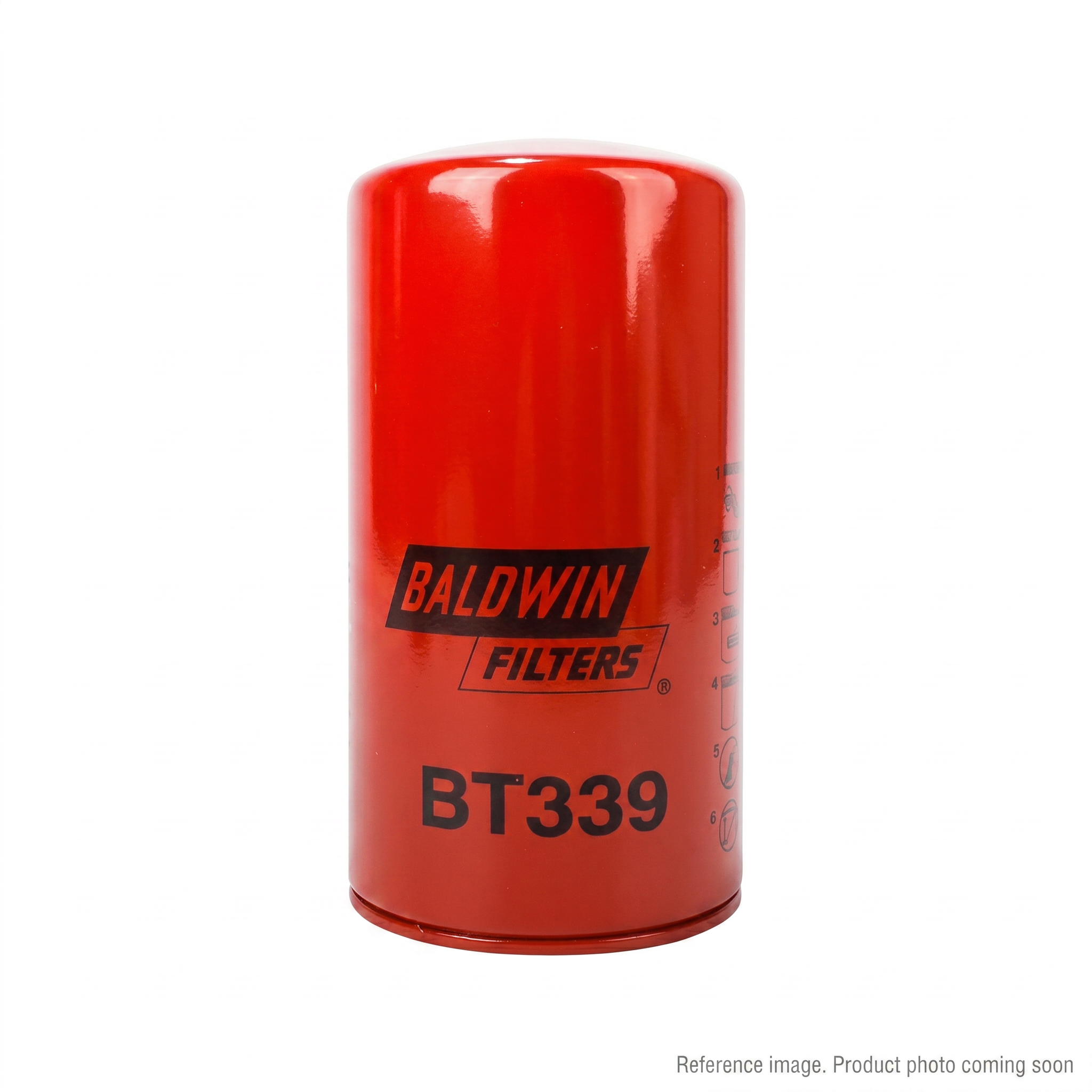 Baldwin BT339 Lube Filter alternate angle product photo | stocked in BC, ships Canada-wide
