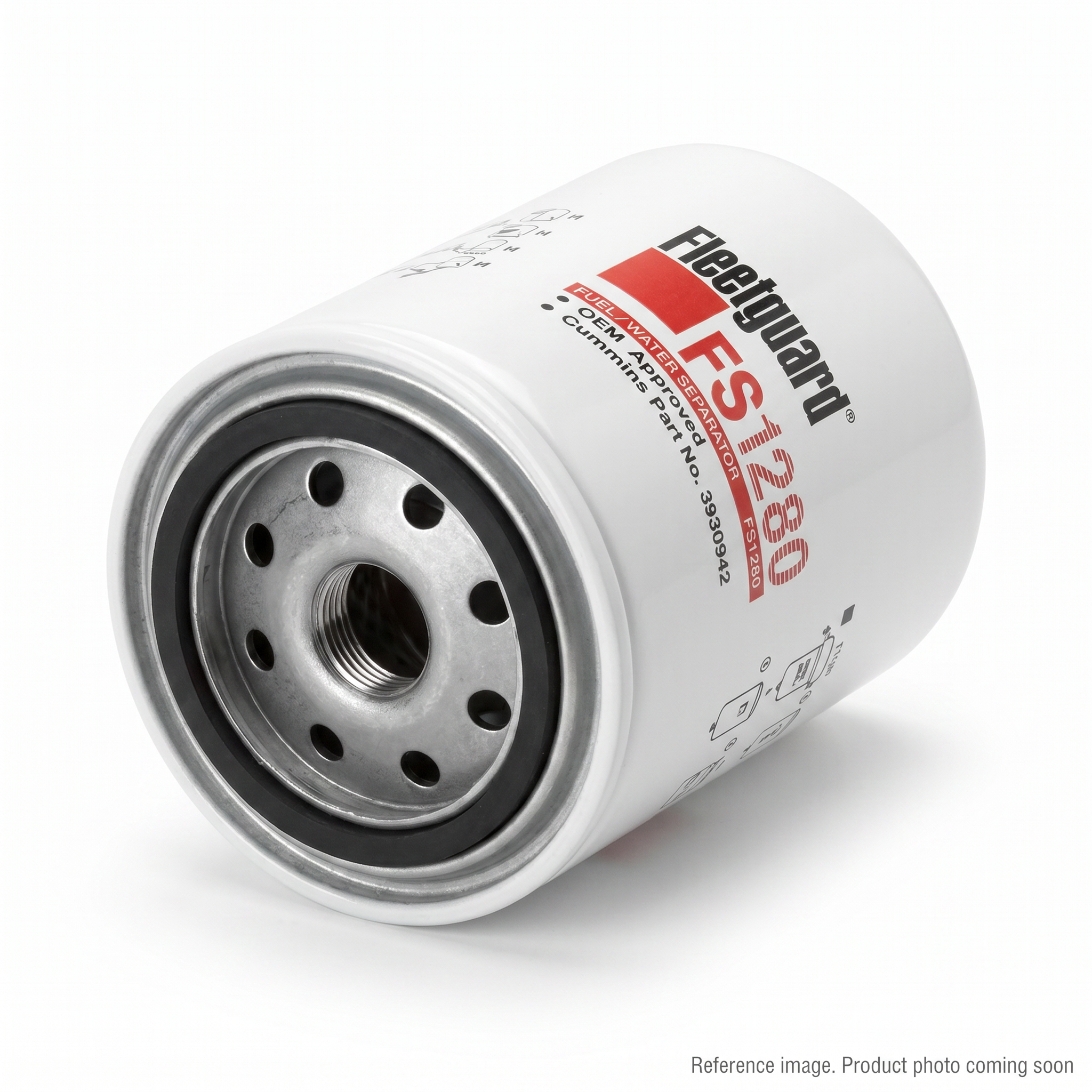 Fleetguard FS1280 Fuel Water Separator three-quarter angle product photo | stocked in BC, ships Canada-wide