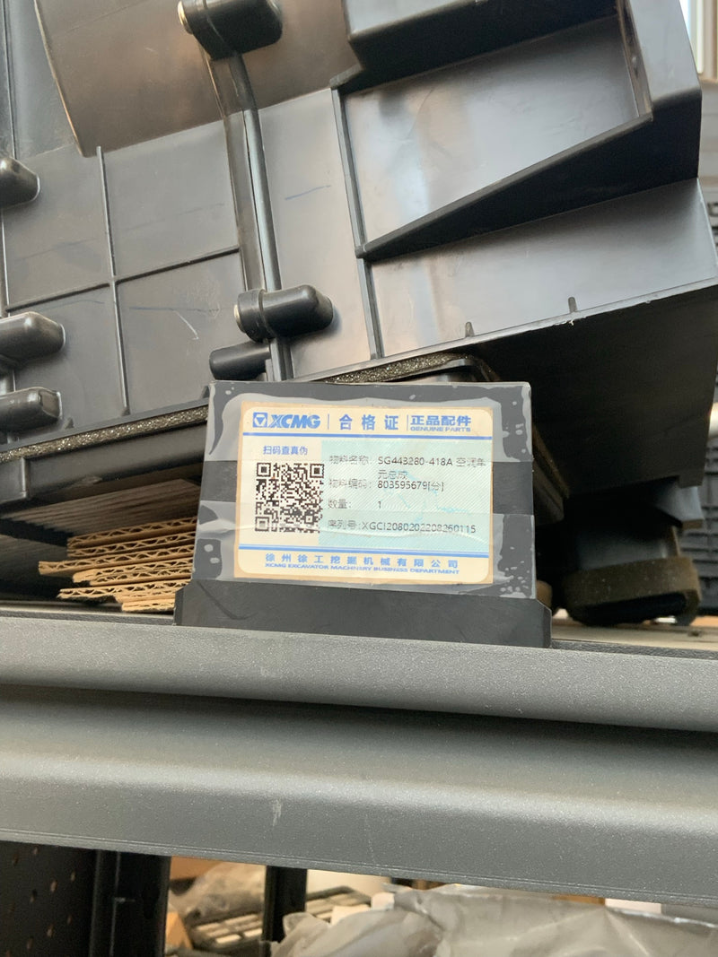 XCMG 803595679 assembly with Genuine Parts certificate label