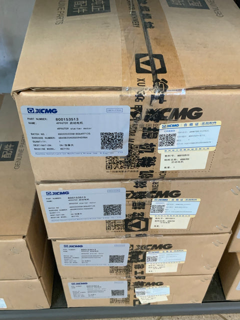 XCMG ORIGINAL 800153513 4996709 starter motor cartons and XE210U label