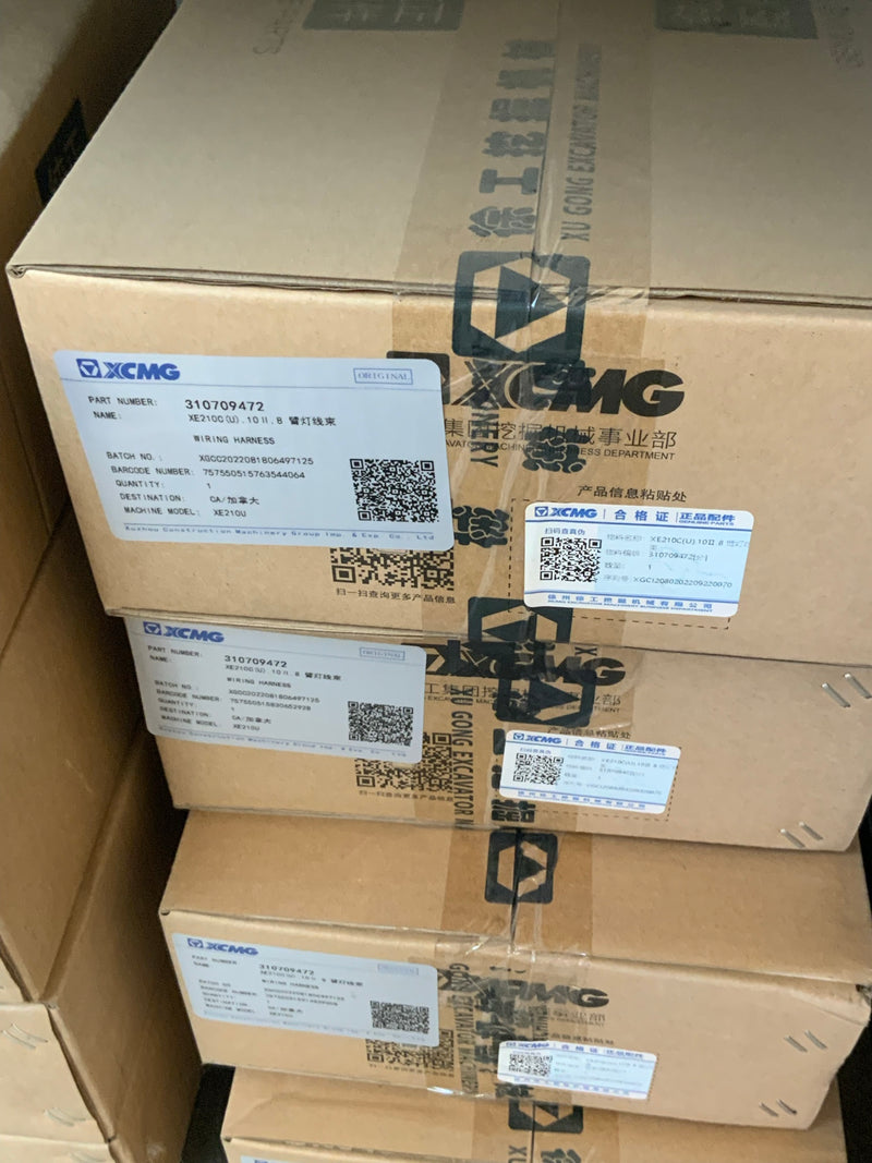 XCMG ORIGINAL 310709472 XE210C(U).10.1.8 wiring harness cartons and XE210U label