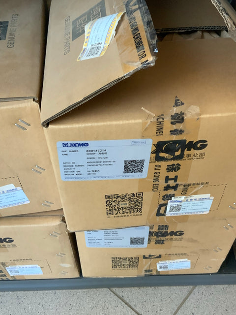 XCMG 800147214 5282841 charger carton labels, machine model XE210U