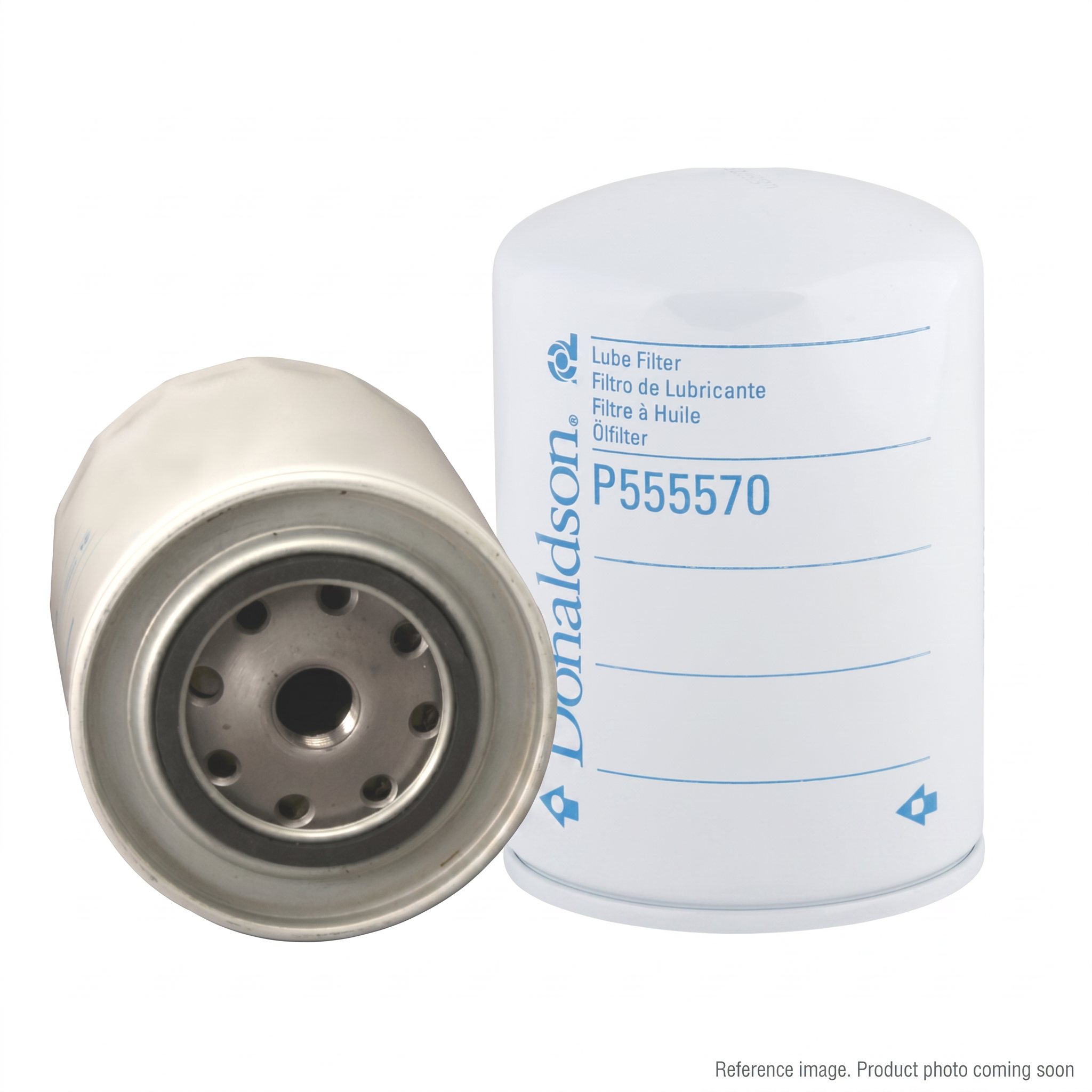 Donaldson P555570 Lube Filter three-quarter angle product photo | stocked in BC, ships Canada-wide