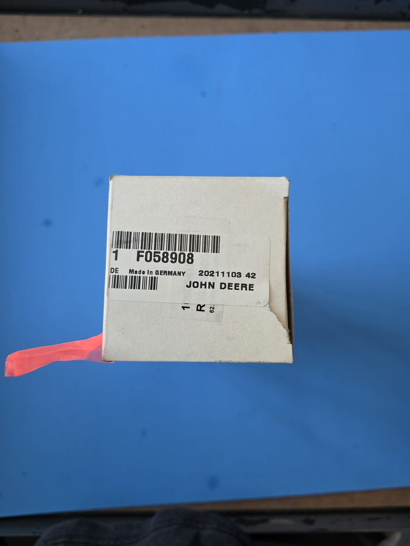 Genuine John Deere F058908 hydraulic oil filter element in the original John Deere box, made in Germany