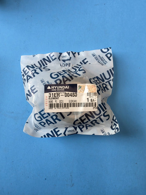 Genuine Hyundai Core Motion 31EH-00480 hydraulic tank breather element in the original genuine parts bag, made in the Philippines