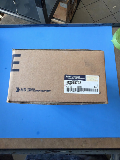 Genuine HD Hyundai Construction Equipment MX528792 cabin air conditioning main filter in the original genuine parts box, made in Korea