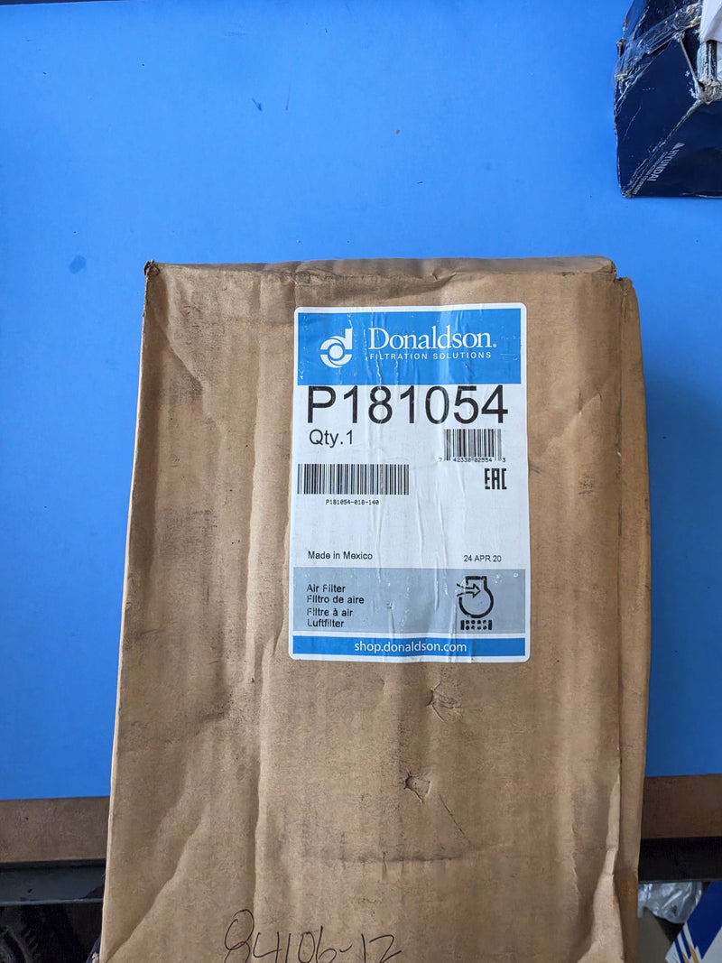 Donaldson P181054 air filter carton, made in Mexico, sublabel P181054-018-140