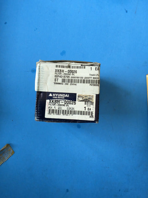 Genuine Hyundai Core Motion XKBH-00026 filter engine oil label with hologram, made in Korea