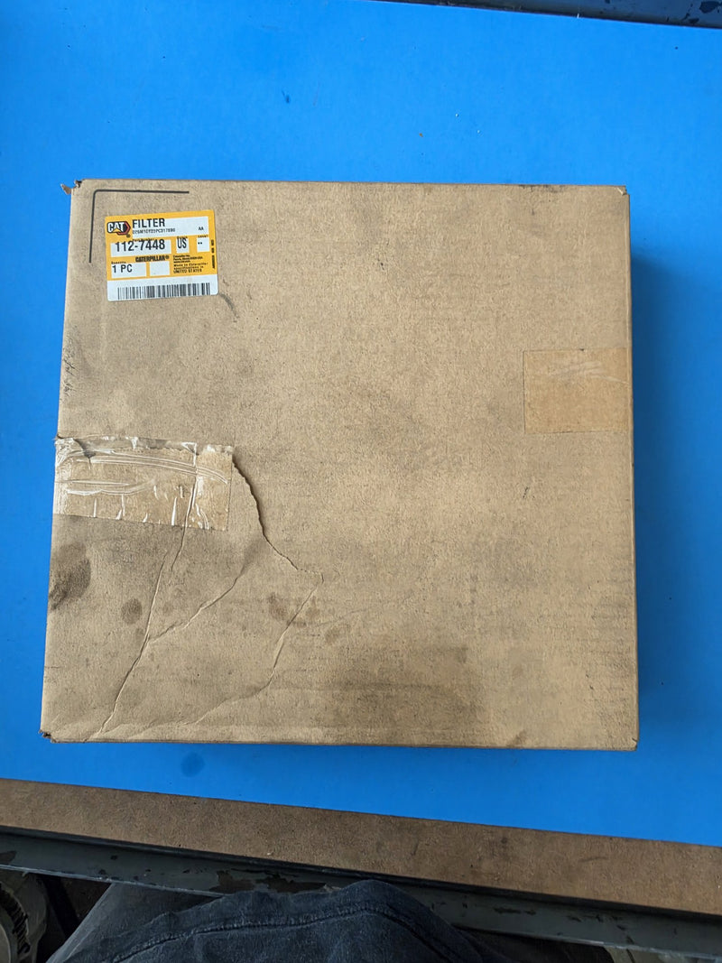 Caterpillar genuine parts yellow label for filter part number 112-7448, one piece, origin US