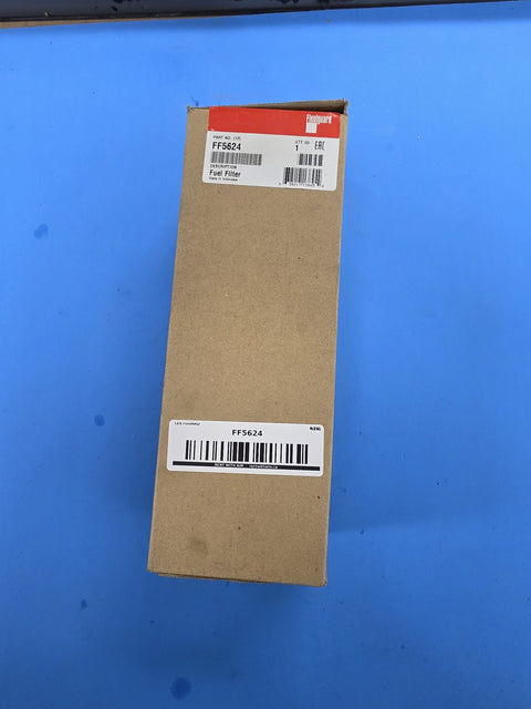 Genuine Fleetguard FF5624 spin-on fuel filter in the original red and white Fleetguard box, printed Made in Indonesia, quantity one