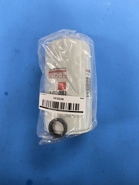 Genuine Fleetguard FF5636 fuel filter marked Cummins 4940647 and made in Mexico, in the factory bag with a loose seal ring