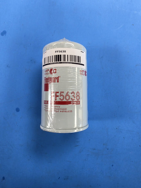 Genuine Fleetguard FF5638 high efficiency fuel filter marked Cummins Approved and Cummins part 4946635