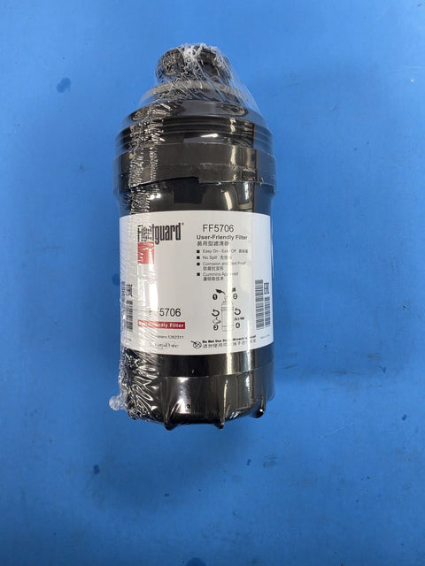 Genuine Fleetguard FF5706 user friendly StrataPore fuel filter marked Cummins 5262311 and Cummins Approved