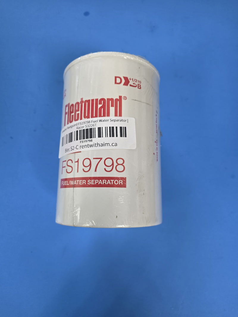Genuine Fleetguard FS19798 fuel water separator marked made in USA, bin S2-C
