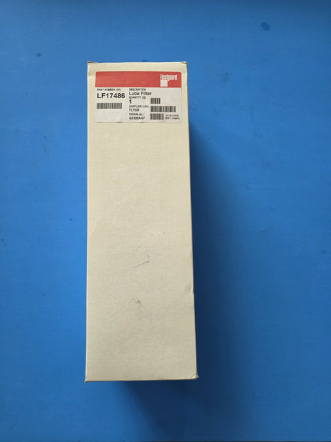 Genuine Fleetguard LF17486 cartridge lube filter in its sealed carton, origin Germany, date code 18051, Prince George BC