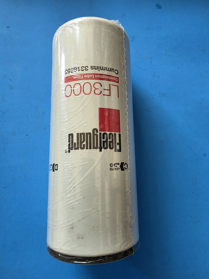 Genuine Fleetguard LF3000 combination lube filter, tall shrink wrapped can printed Cummins 3318853, Prince George BC