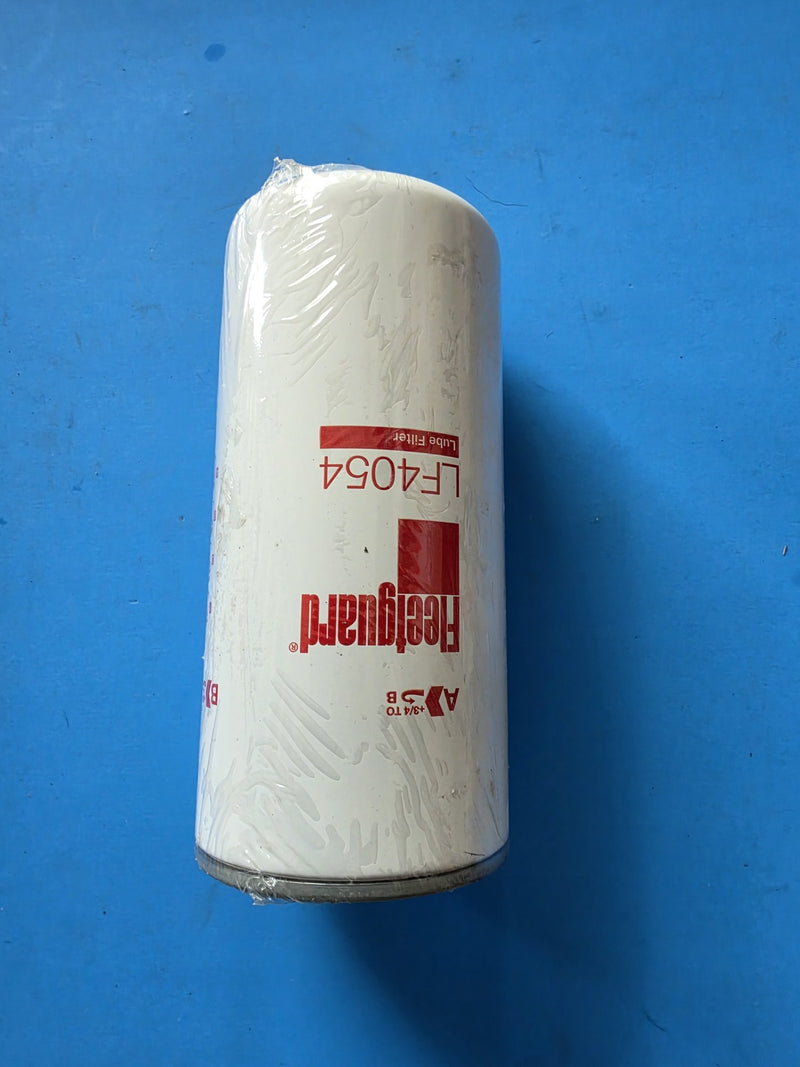 Genuine Fleetguard LF4054 lube filter, tall shrink wrapped can with plus three quarter turn torque marks, Prince George BC