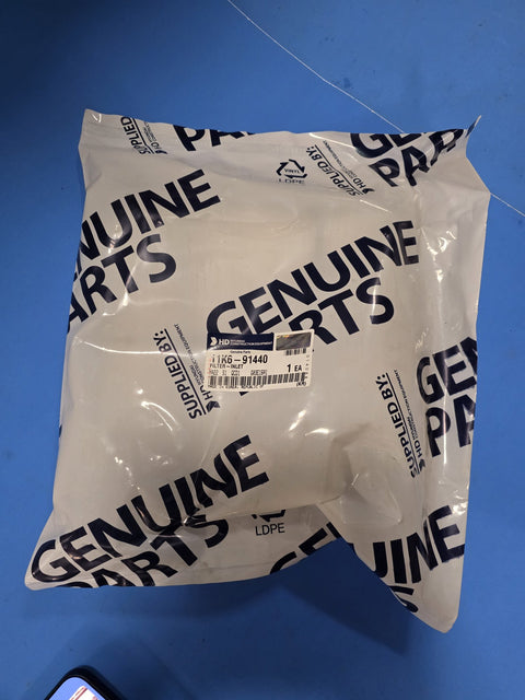 Genuine HD Hyundai 11K6-91440 cab fresh air inlet filter in sealed Genuine Parts bag on Prince George BC shelf