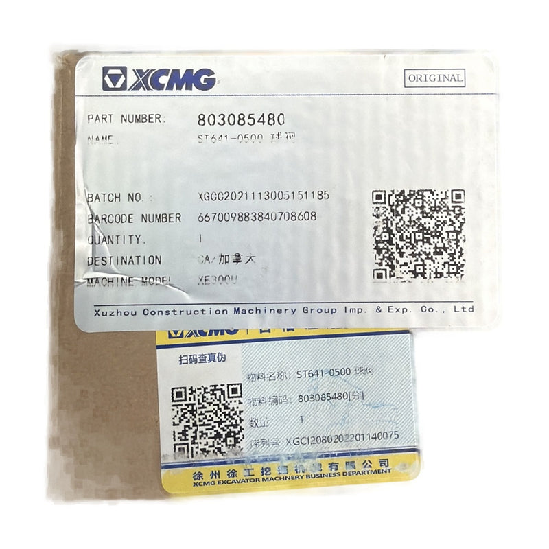 XCMG 803085480 Ball Valve for XCMG Heavy Equipment Hydraulic System