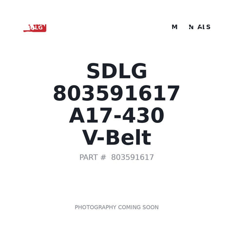 Genuine SDLG 803591617 V-Belt A17-430 for L958H Wheel Loader — stocked Prince George BC