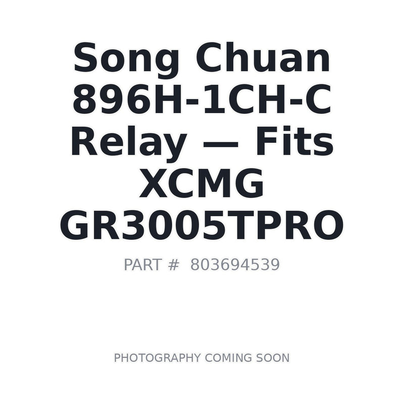 Song Chuan 896H-1CH-C relay XCMG 803694539 for GR3005T Pro motor grader
