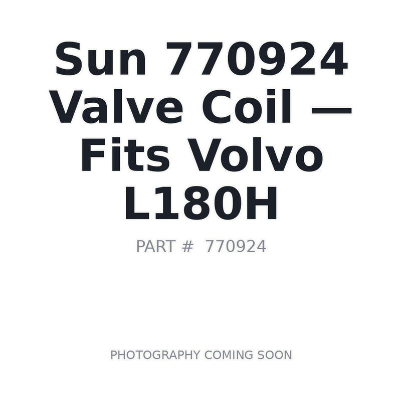Sun Hydraulics 770924 24VDC Solenoid Coil for cartridge valves | Volvo L180H | ships Canada-wide