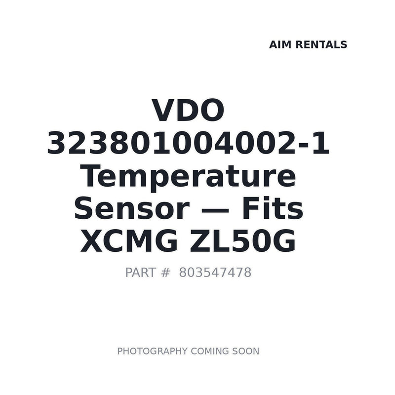 VDO 323-801-004-002-1 Oil Temperature Sender XCMG ZL50G ZL50GN — stocked Prince George BC