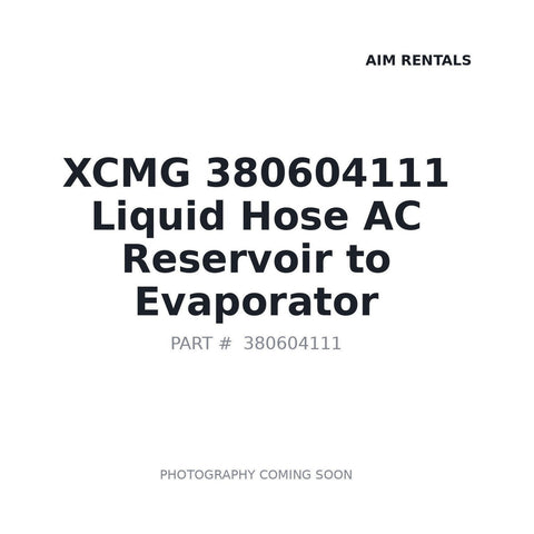 Genuine XCMG 380604111 A/C Liquid Hose for GR165 and GR215 Motor Grader