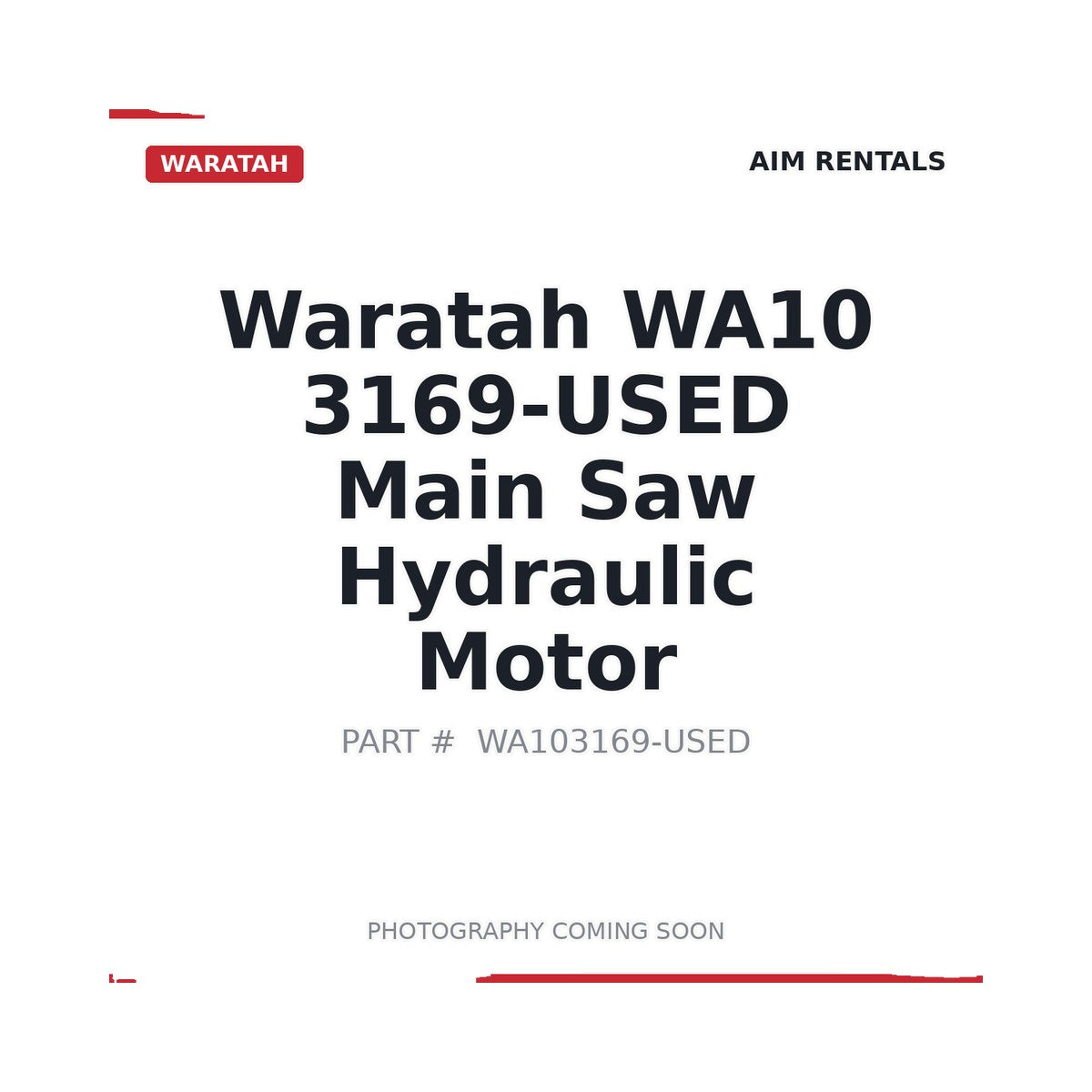 Waratah WA103169-USED Main Saw Hydraulic Motor