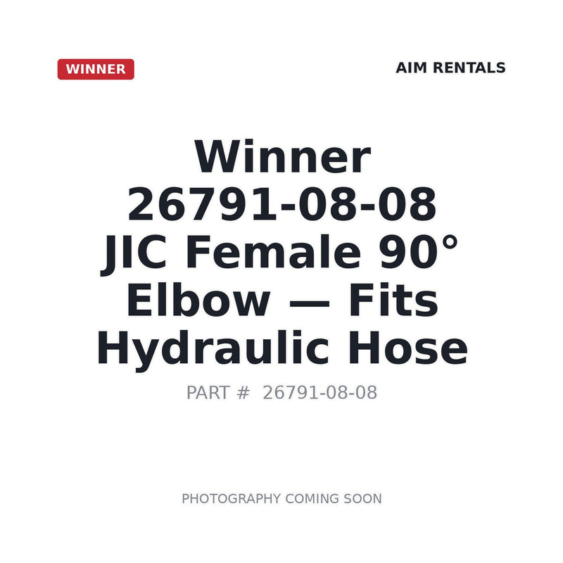 Winner by Danfoss 26791-08-08 90° JIC Female Hose Fitting -08 Braided Hose